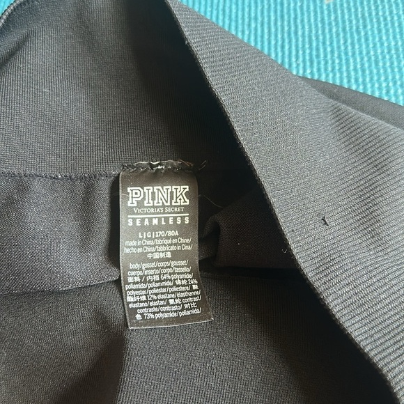 Victoria’s Secret Pink Black High Waisted Seamless Leggings Large - Picture 6 of 7